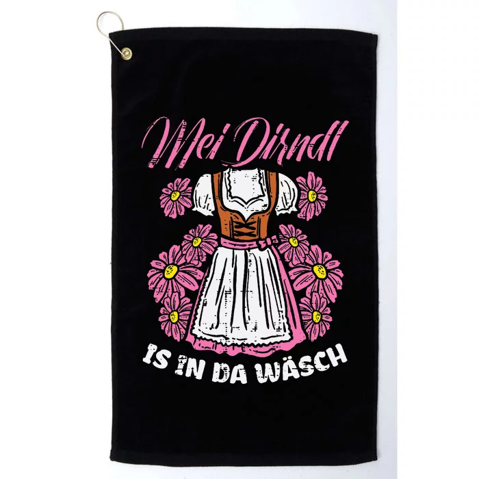 Mei Dirndl In Da Wasch Oktoberfest Funny German Platinum Collection Golf Towel