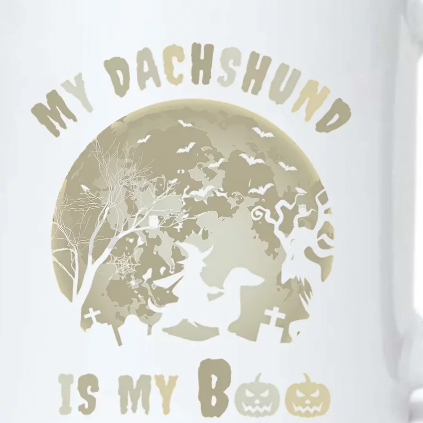 My Dachshund Is My Boo Witchy Scary Halloween Wiener Dog Gift Black Color Changing Mug