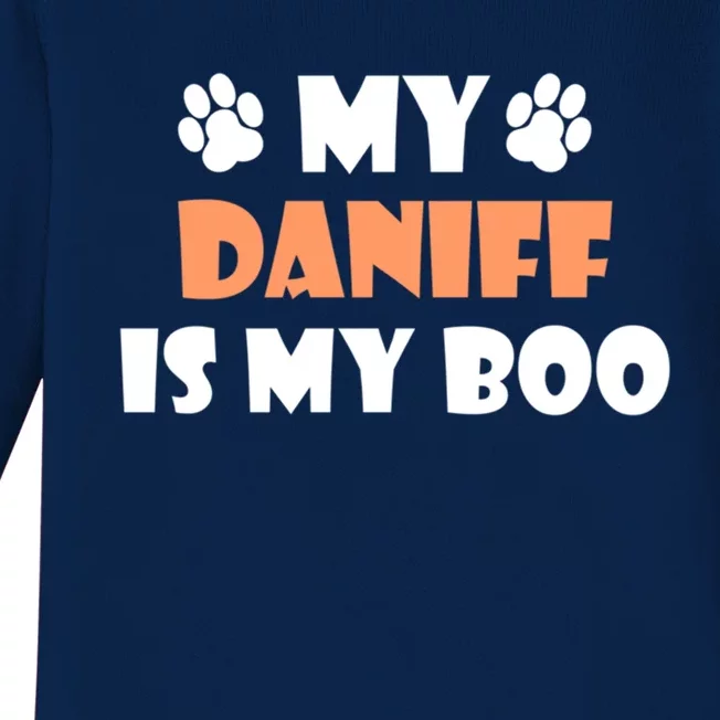 My Daniff Is My Boo Halloween Dog Owner Gift Baby Long Sleeve Bodysuit