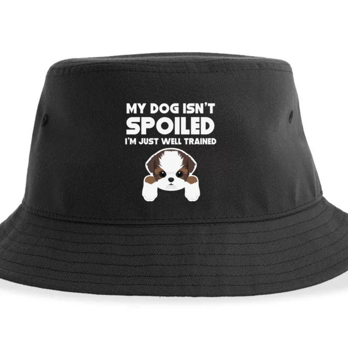 My Dog Isn't Spoiled I'm Well Trained Funny Shih Tzu Sustainable Bucket Hat