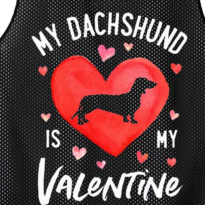 My Dachshund Is My Valentine Valentines Day Dog Lover Mesh Reversible Basketball Jersey Tank