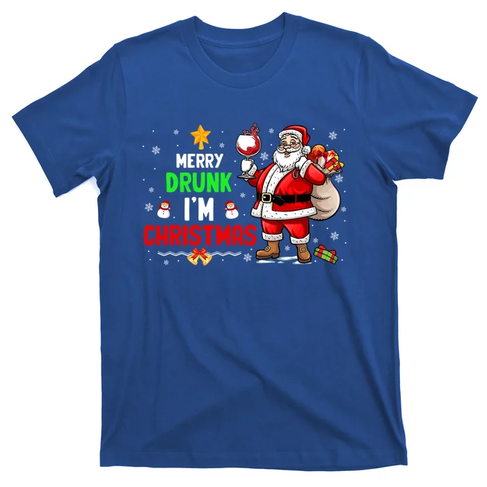 Merry Drunk Im Christmas Santa Ing Wine Xmas Er Gift T-Shirt