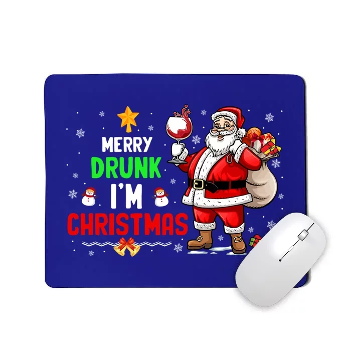 Merry Drunk Im Christmas Santa Ing Wine Xmas Er Gift Mousepad