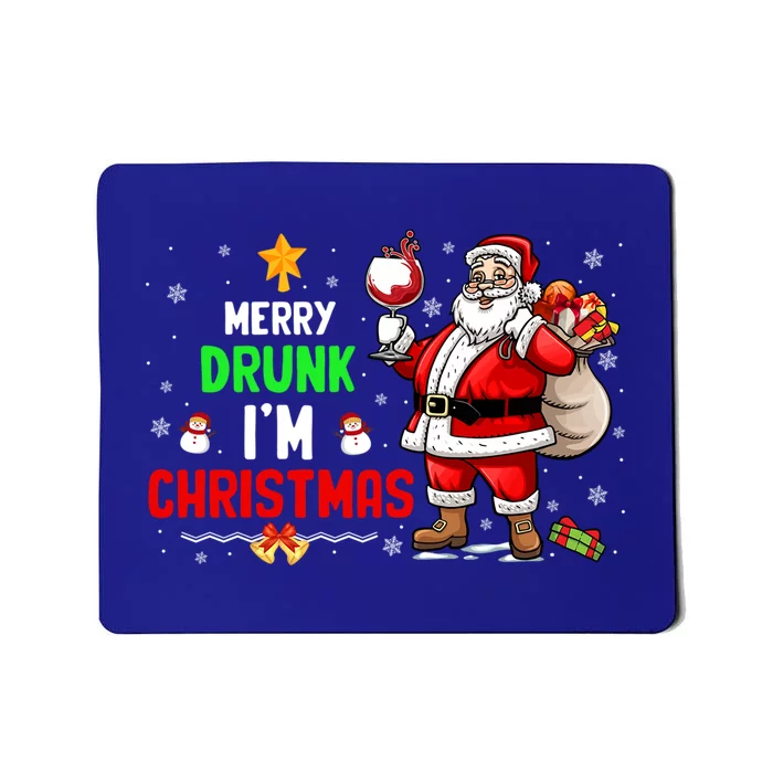 Merry Drunk Im Christmas Santa Ing Wine Xmas Er Gift Mousepad