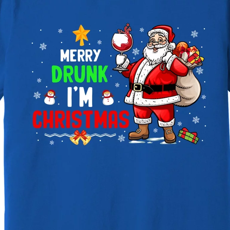 Merry Drunk Im Christmas Santa Ing Wine Xmas Er Gift Premium T-Shirt