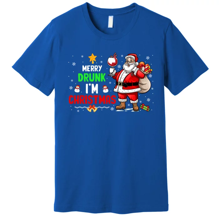 Merry Drunk Im Christmas Santa Ing Wine Xmas Er Gift Premium T-Shirt