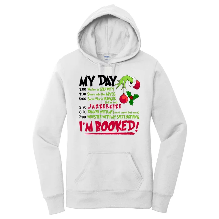 My Day Im Booked Funny Christmas Holiday Women's Pullover Hoodie