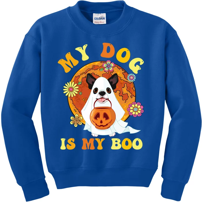 My Dog Is Boo Funny Dog Owner Boo Ghost Lover Halloween Gift Kids Sweatshirt