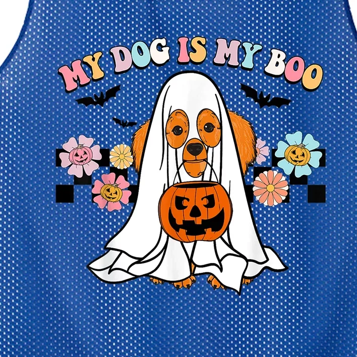 My Dog Is Boo Funny Poodle Ghost Lover Halloween Gift Mesh Reversible Basketball Jersey Tank