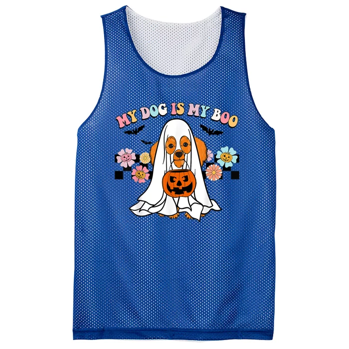 My Dog Is Boo Funny Poodle Ghost Lover Halloween Gift Mesh Reversible Basketball Jersey Tank