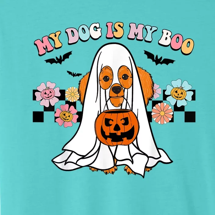 My Dog Is Boo Funny Poodle Ghost Lover Halloween Gift ChromaSoft Performance T-Shirt