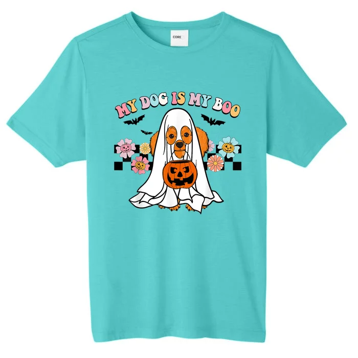 My Dog Is Boo Funny Poodle Ghost Lover Halloween Gift ChromaSoft Performance T-Shirt