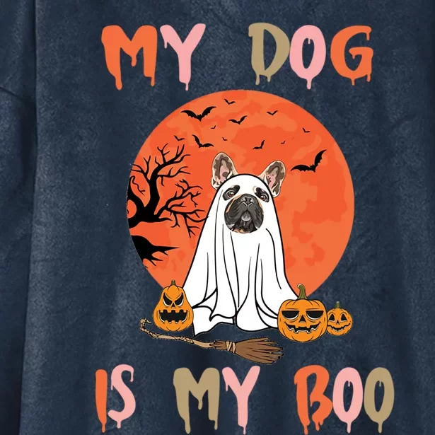 My Dog Is Boo Funny Dog Owner Boo Ghost Lover Halloween Gift Hooded Wearable Blanket