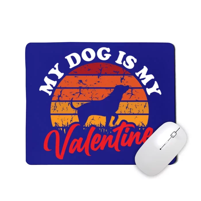 My Dog Is My Valentines Day Retro Puppy Doggie Lover Gift Mousepad