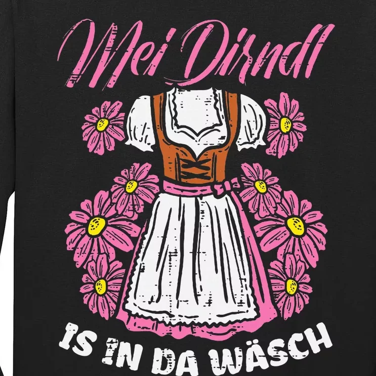 Mei Dirndl In Da Wasch Oktoberfest Funny German Tall Long Sleeve T-Shirt