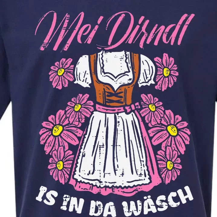 Mei Dirndl In Da Wasch Oktoberfest Funny German Sueded Cloud Jersey T-Shirt