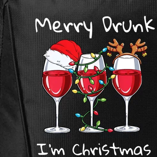 Merry Drunk IM Christmas Funny Santa Joke Xmas Beer Lover Gift City Backpack