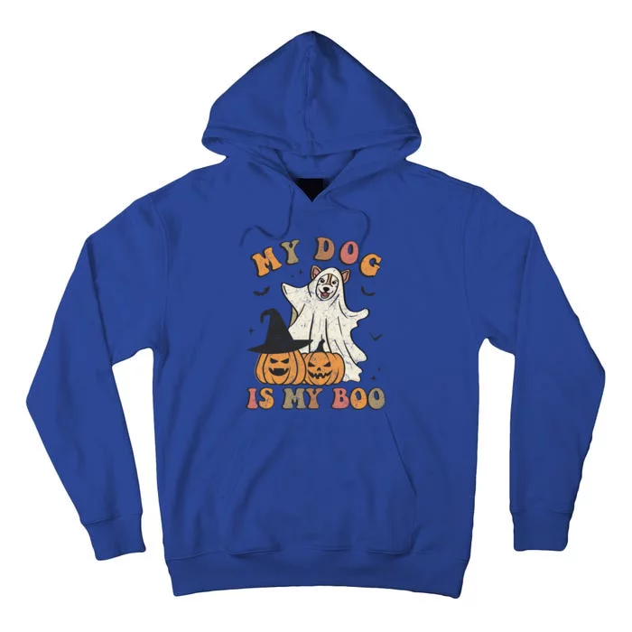 My Dog Is My Boo Ghost Dog Funny Halloween Retro Dogs Lover Cute Gift Tall Hoodie