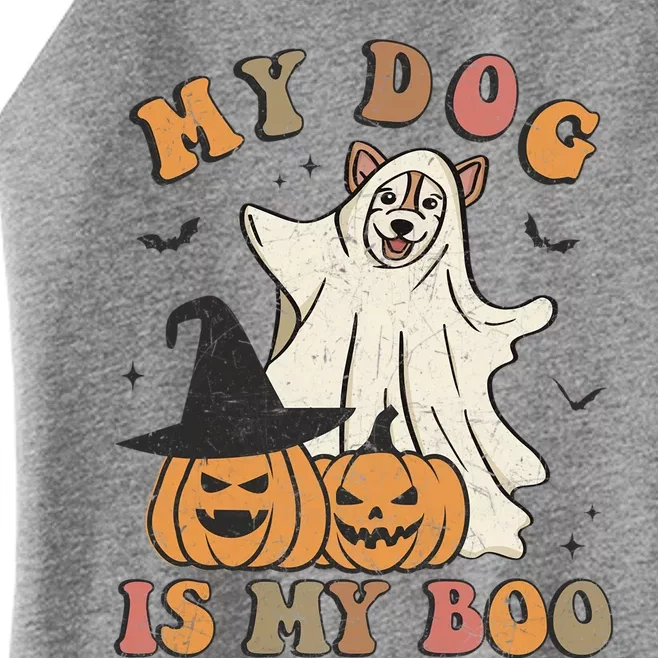 My Dog Is My Boo Ghost Dog Funny Halloween Retro Dogs Lover Cute Gift Women’s Perfect Tri Rocker Tank