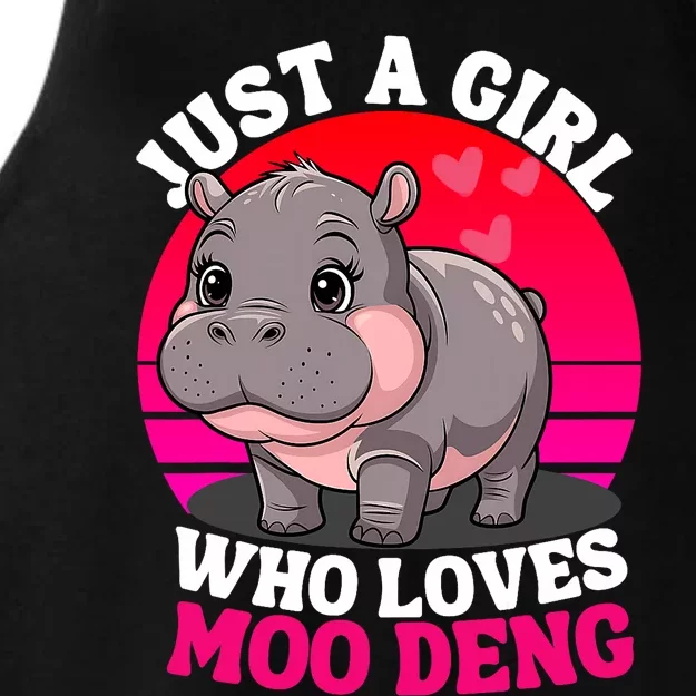 Moo Deng Just A Girl Who Loves Moo Deng Cute Baby Hippo Ladies Tri-Blend Wicking Tank