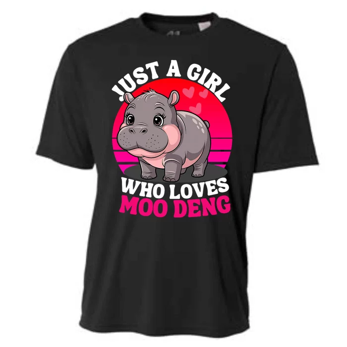 Moo Deng Just A Girl Who Loves Moo Deng Cute Baby Hippo Cooling Performance Crew T-Shirt