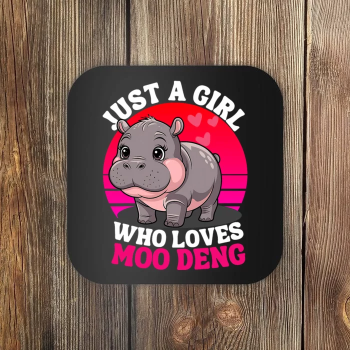 Moo Deng Just A Girl Who Loves Moo Deng Cute Baby Hippo Coaster