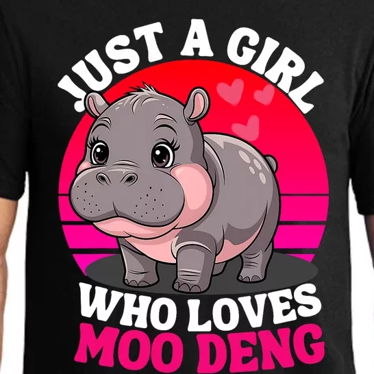 Moo Deng Just A Girl Who Loves Moo Deng Cute Baby Hippo Pajama Set