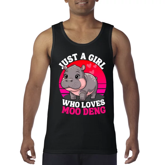 Moo Deng Just A Girl Who Loves Moo Deng Cute Baby Hippo Tank Top