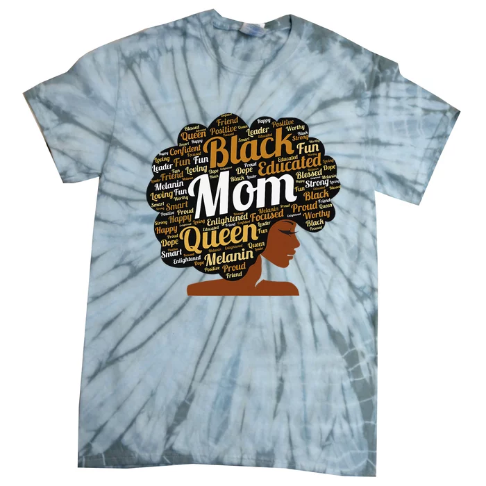 Mother’s Day Juneteenth Black Mom Queen Afro African Woman Tie-Dye T-Shirt