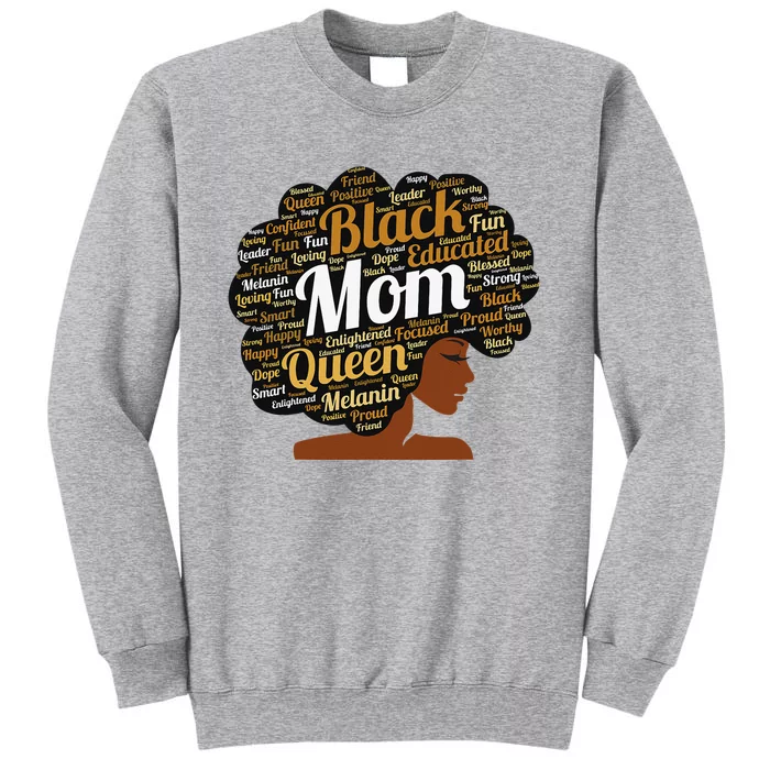 Mother’s Day Juneteenth Black Mom Queen Afro African Woman Tall Sweatshirt