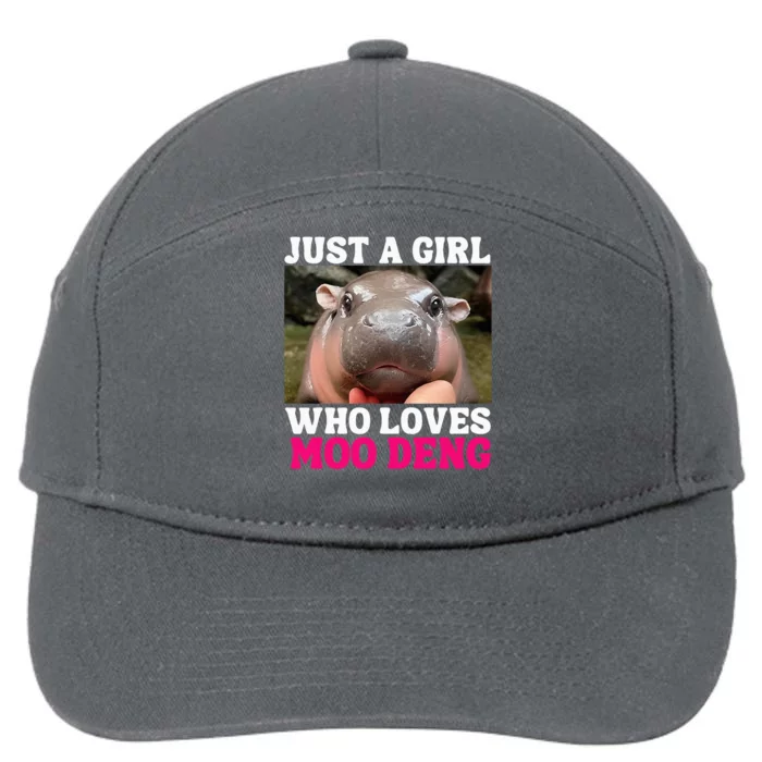 Moo Deng Just A Girl Who Loves Moo Deng 7-Panel Snapback Hat