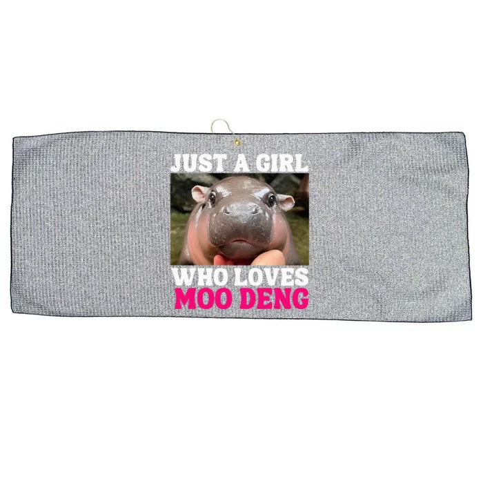 Moo Deng Just A Girl Who Loves Moo Deng Large Microfiber Waffle Golf Towel