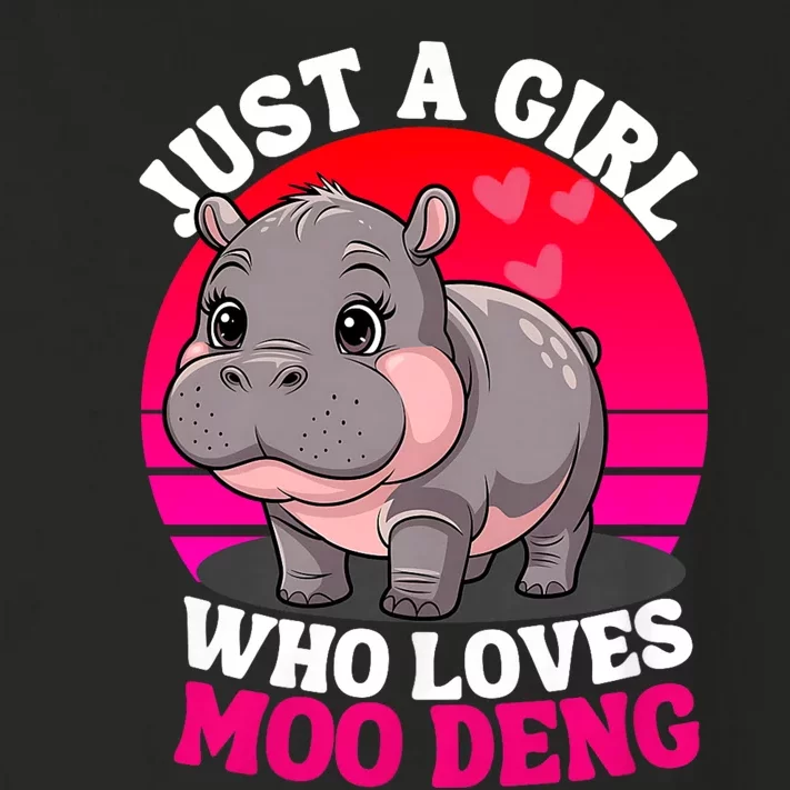 Moo Deng Just A Girl Who Loves Moo Deng Cute Baby Hippo Toddler Long Sleeve Shirt