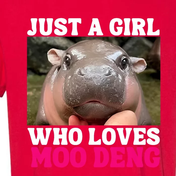 Moo Deng Just A Girl Who Loves Moo Deng Cute Baby Hippo Garment-Dyed Heavyweight T-Shirt