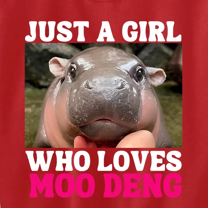 Moo Deng Just A Girl Who Loves Moo Deng Cute Baby Hippo Kids Sweatshirt