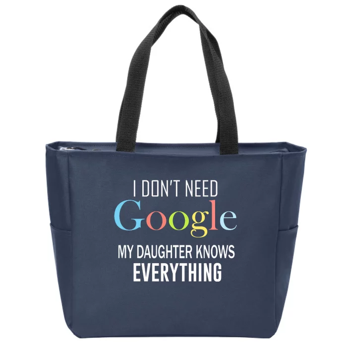 My Daughter Knows Everything Zip Tote Bag