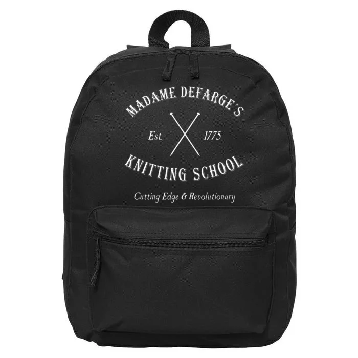 Madame DefargeS Knitting School 16 in Basic Backpack