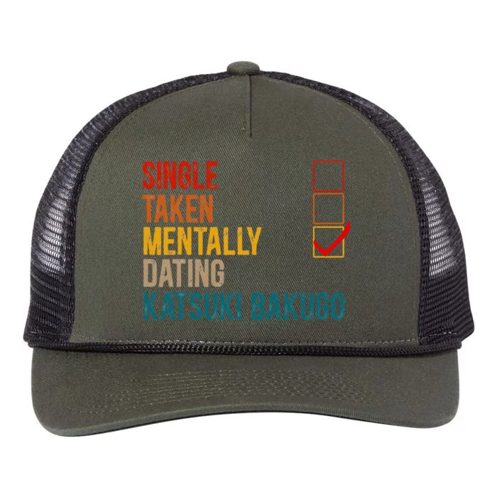 Mentally Dating Katsuki Bakugo Not Single Not Taken Retro Rope Trucker Hat Cap