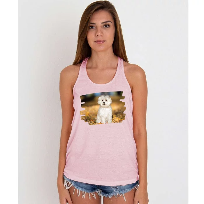 Maltese Dog Lover Gift Women's Knotted Racerback Tank