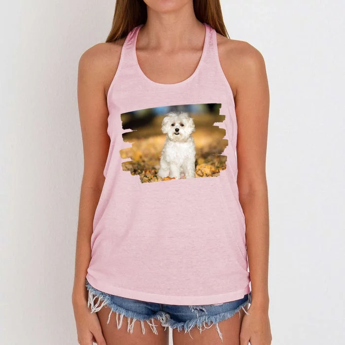 Maltese Dog Lover Gift Women's Knotted Racerback Tank