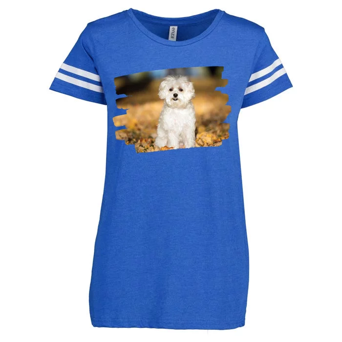 Maltese Dog Lover Gift Enza Ladies Jersey Football T-Shirt