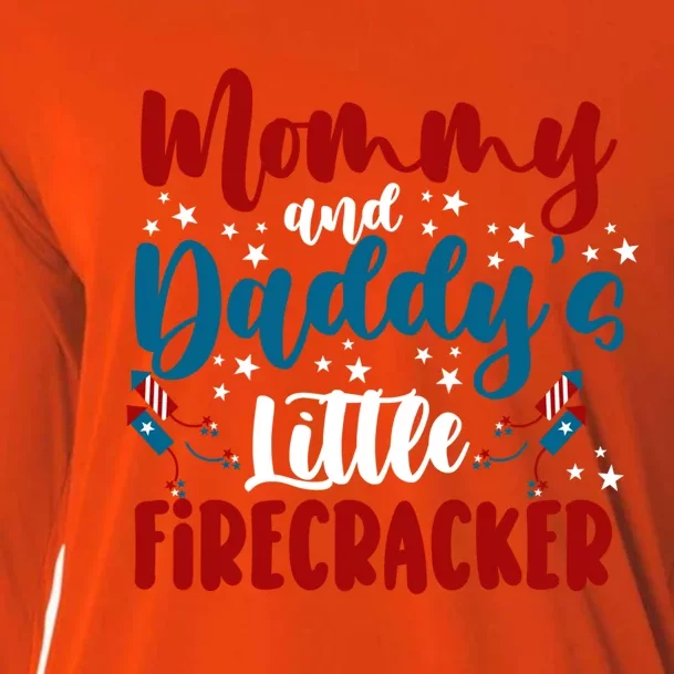 Mommy Daddy Little Firecracker 4th Of July Cool Gift Cooling Performance Long Sleeve Crew