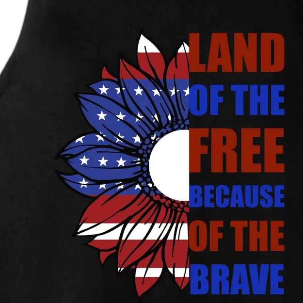 Memorial Day Land Of The Free Because Of The Brave Meaningful Gift Ladies Tri-Blend Wicking Tank