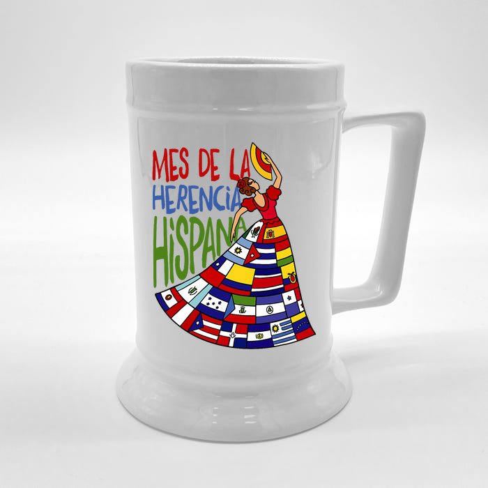 Mes De La Herencia Hispana Hispanic Heritage Month Front & Back Beer Stein