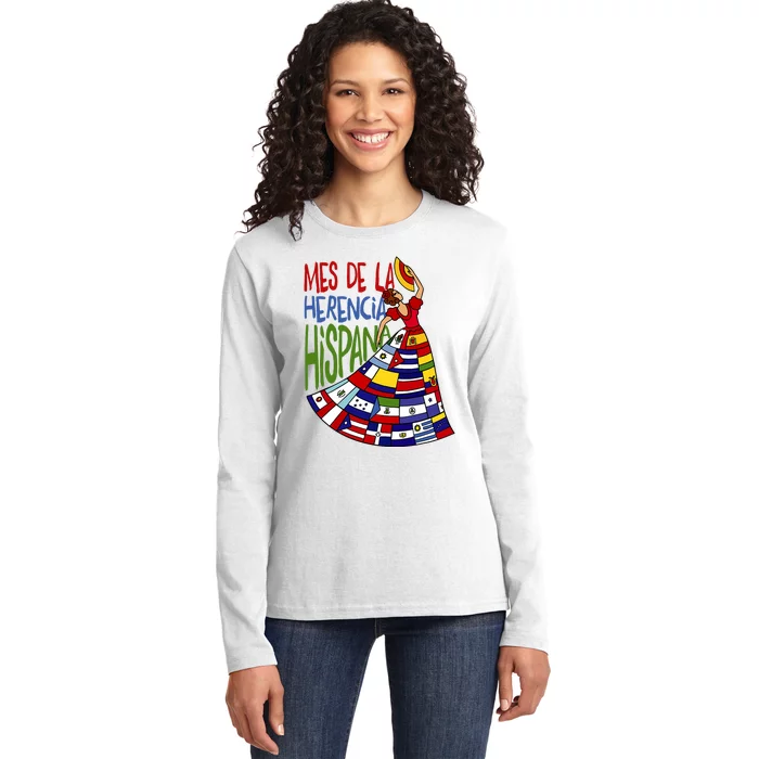 Mes De La Herencia Hispana Hispanic Heritage Month Ladies Long Sleeve Shirt