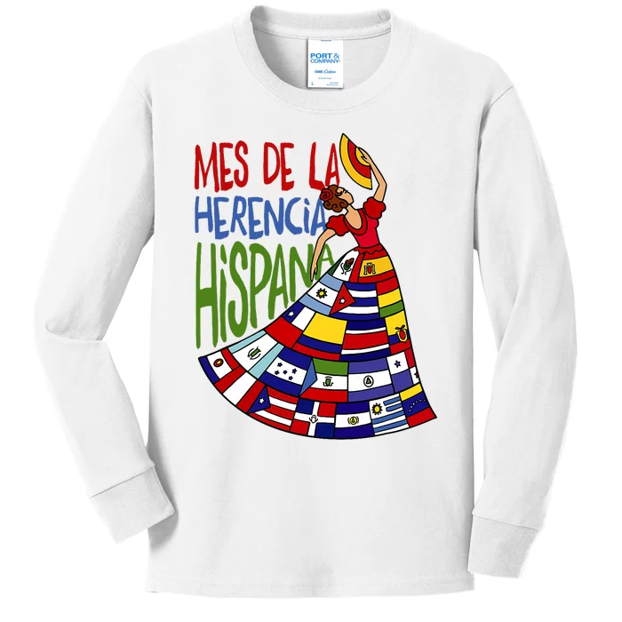 Mes De La Herencia Hispana Hispanic Heritage Month Kids Long Sleeve Shirt