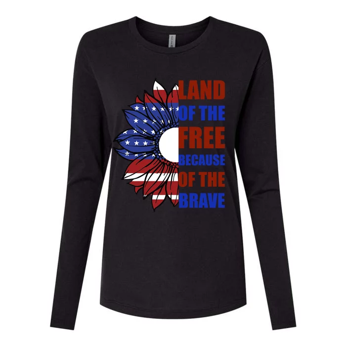 Memorial Day Land Of The Free Because Of The Brave Gift Womens Cotton Relaxed Long Sleeve T-Shirt