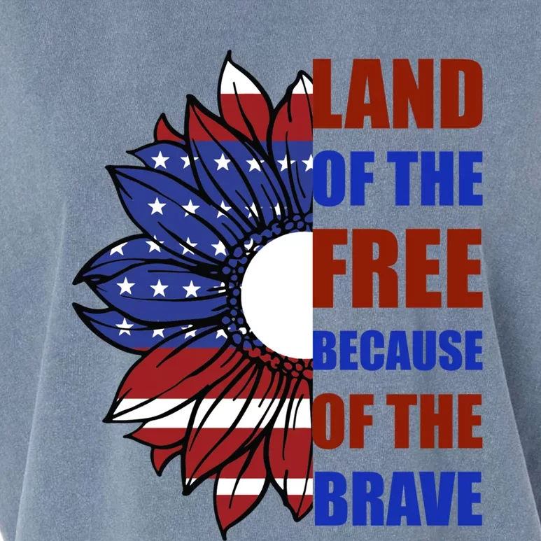 Memorial Day Land Of The Free Because Of The Brave Gift Garment-Dyed Women's Muscle Tee