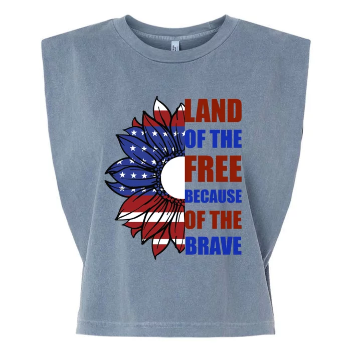 Memorial Day Land Of The Free Because Of The Brave Gift Garment-Dyed Women's Muscle Tee