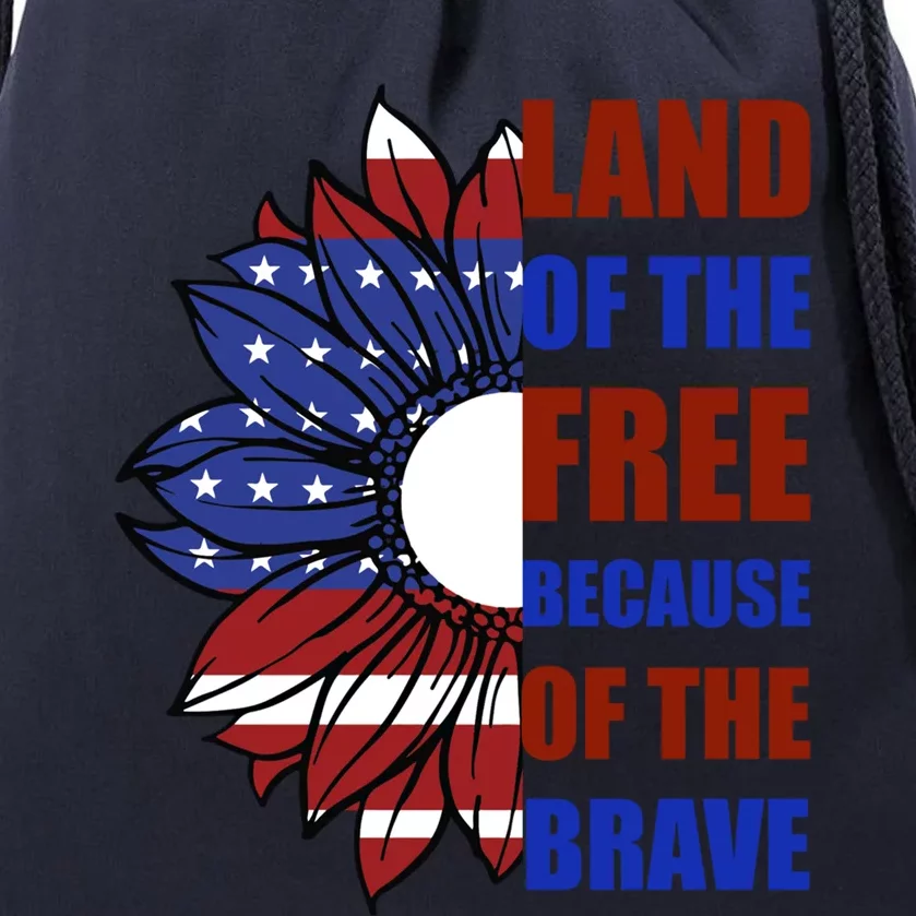 Memorial Day Land Of The Free Because Of The Brave Gift Drawstring Bag